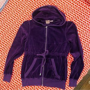 Juicy Couture Purple Velvet Hooded track jacket